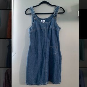 Denim overall dress